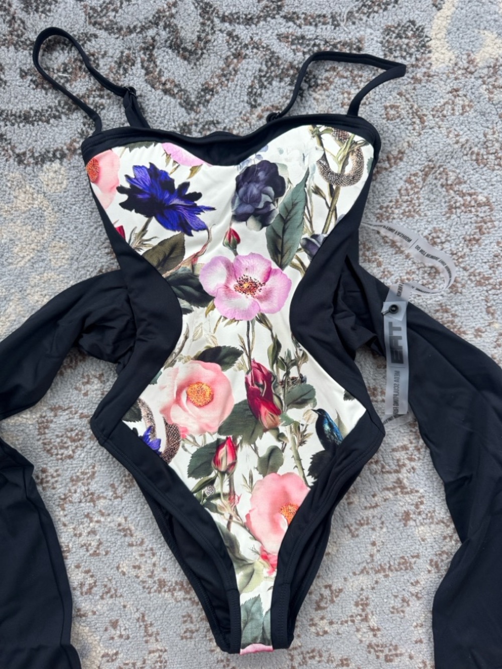 TA3 Sashy Snatched Waist Swimsuit Frame Rose Snake/ Black XXS Regular Long